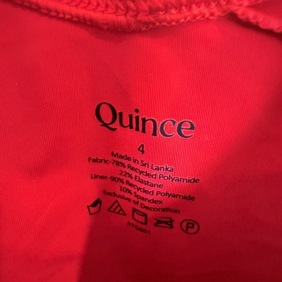 NWT Quince Italian Recycled Wrap One-Piece Swimsuit - Red - Size 4 - Picture 2 of 6